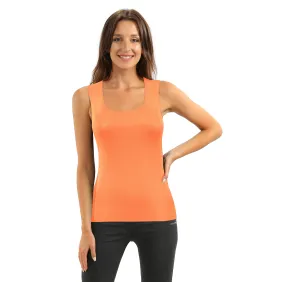 Koszulka damska KIKA wiskozowa na ramiączkach Sun Orange