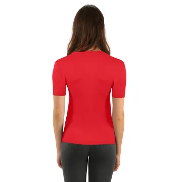 Koszulka damska Isabel wiskozowa krótki rękaw czerwień Cayenne