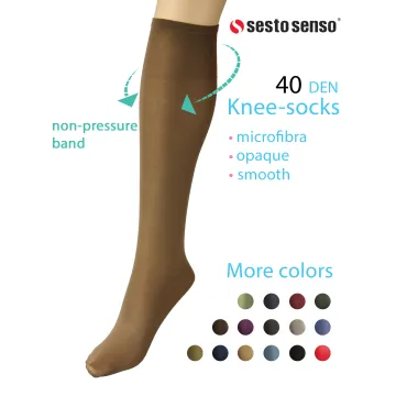 Podkolanówki Sprint 40 DEN mikrofibra nieuciskowe damskie kryjące avana