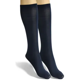Podkolanówki Sprint 40 DEN mikrofibra nieuciskowe damskie kryjące granat