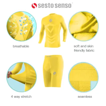 Sesto Senso Komplet Thermo męski długi CL40, CL42 Żółty