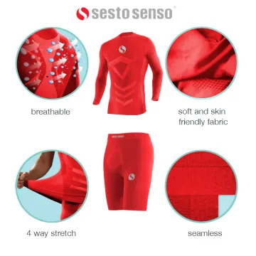 Sesto Senso Komplet Thermo męski długi CL40, CL42 Czerwony