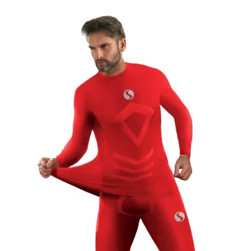 Sesto Senso Komplet Thermo męski długi CL40, CL42 Czerwony