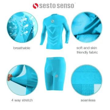 Sesto Senso Komplet Thermo męski krótko-długi CL39, CL42 Niebieski