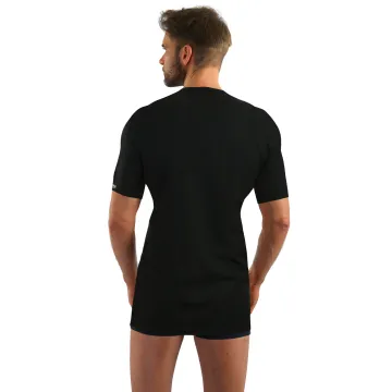 Podkoszulka męska wzór 112 bawełniana krótki rękaw Czarny