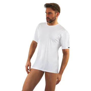 Podkoszulka męska wzór 112 bawełniana krótki rękaw Biały