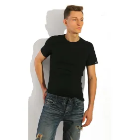 Podkoszulka męska wzór 112 bawełniana krótki rękaw Czarny