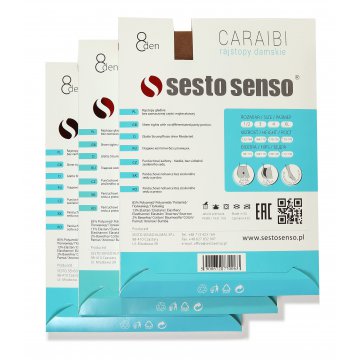 3-PAK Rajstopy damskie CARAIBI 8 DEN cienkie bezmajtkowe Białe