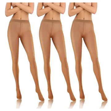 3-PAK Rajstopy damskie CARAIBI 8 DEN cienkie bezmajtkowe Brązowe