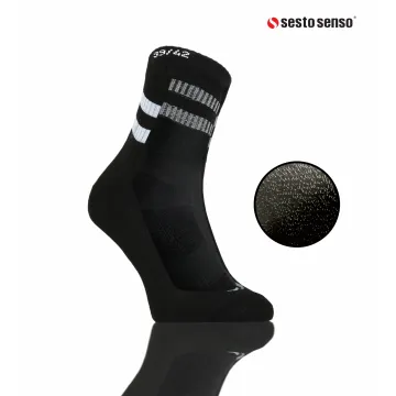 3-PAK Skarpety sportowe frotte krótkie SKB03 bawełniane Czarne