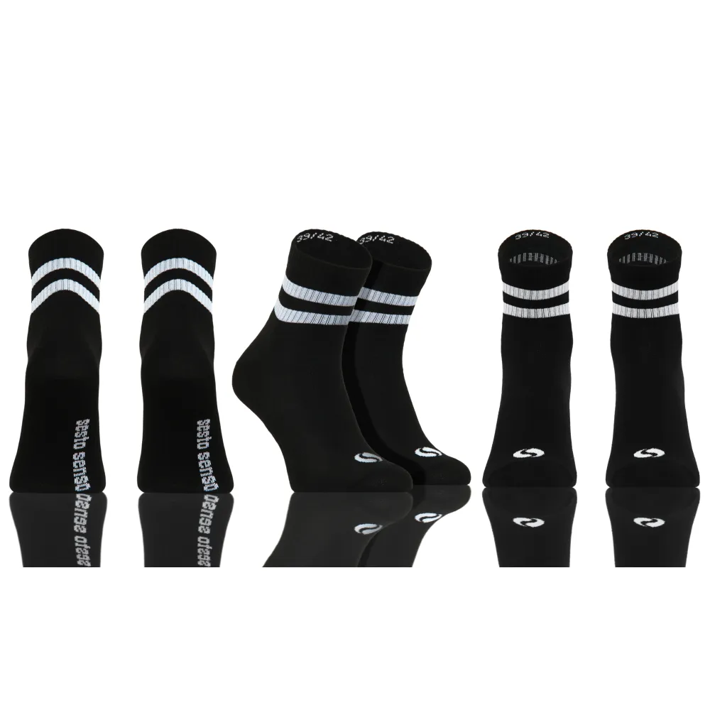 3-PAK Skarpety sportowe frotte krótkie SKB03 bawełniane Czarne