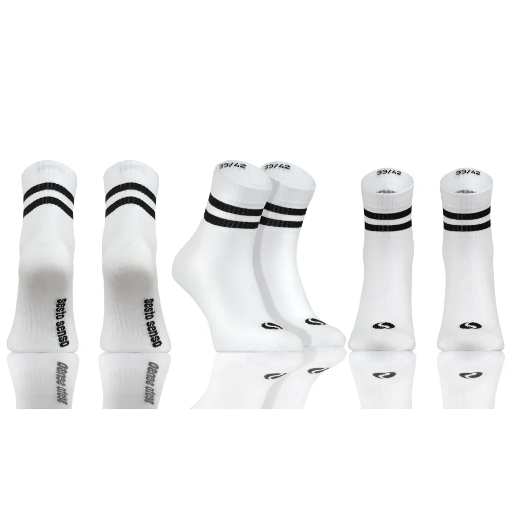 3-PAK Skarpety sportowe frotte krótkie SKB03 bawełniane Białe