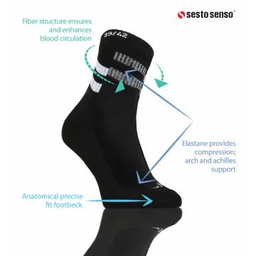 3-PAK Skarpety sportowe krótkie SKB05 bawełniane Czarne