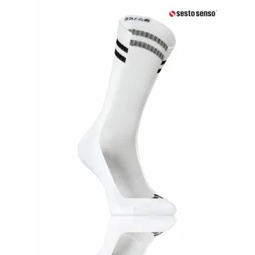 Sesto Senso 3-PAK Skarpety sportowe długie SKB06 bawełniane Białe