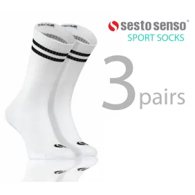 3-PAK Skarpety sportowe frotte długie SKB04 bawełniane Białe