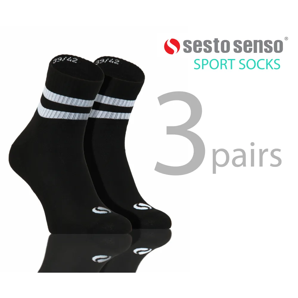 3-PAK Skarpety sportowe krótkie SKB05 bawełniane Czarne