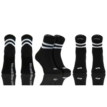 3-PAK Skarpety sportowe krótkie SKB05 bawełniane Czarne