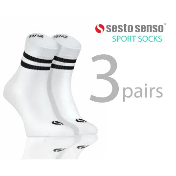 3-PAK Skarpety sportowe krótkie SKB05 bawełniane Białe
