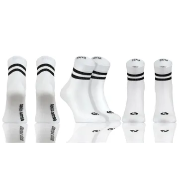 3-PAK Skarpety sportowe krótkie SKB05 bawełniane Białe