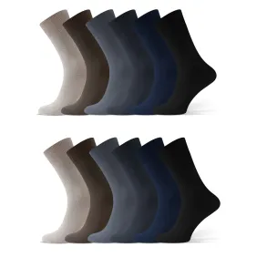 12-PAK Skarpety męskie zdrowotne bezuciskowe bawełniane mix kolorów