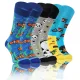 3-PAK Wesołe skarpety bawełniane wzór zwierzęta 3 mix