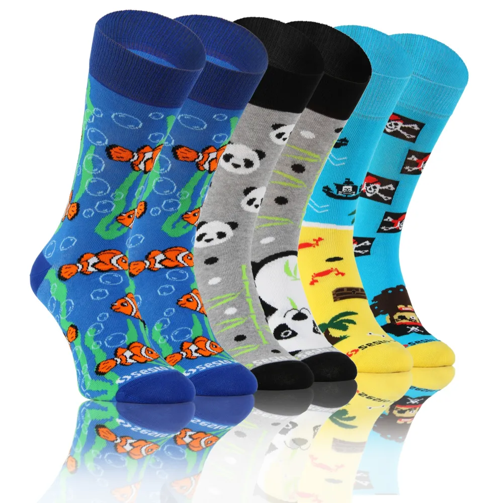 3-PAK Wesołe skarpety bawełniane wzór zwierzęta 3 mix