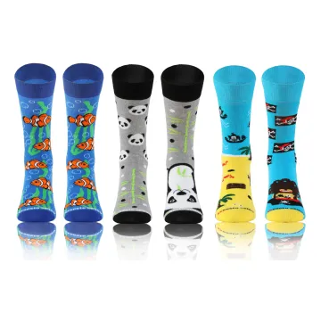 3-PAK Wesołe skarpety bawełniane wzór zwierzęta 3 mix