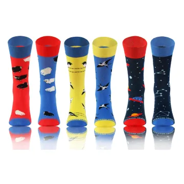 3-PAK Wesołe skarpety bawełniane wzór zwierzęta 2 mix