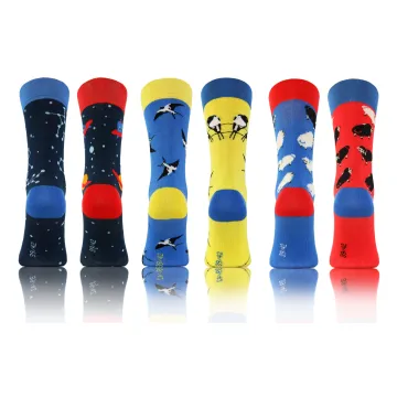 3-PAK Wesołe skarpety bawełniane wzór zwierzęta 2 mix