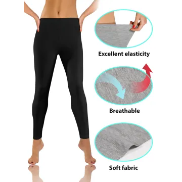 Legginsy damskie sportowe wiskoza kryjące długie czarne