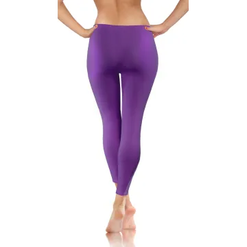 Legginsy damskie sportowe wiskoza kryjące długie fiolet