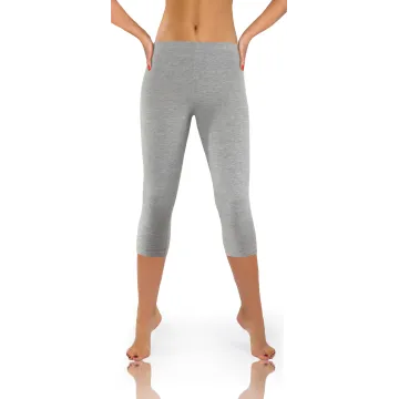 Legginsy damskie sportowe wiskoza kryjące długość 3/4 Jasny Melanż