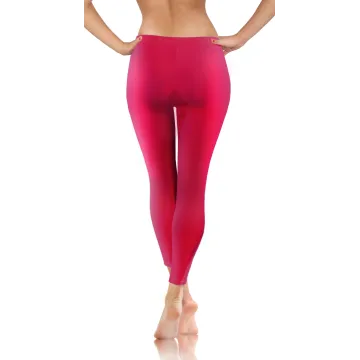 Legginsy damskie sportowe wiskoza kryjące długie amarant