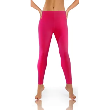 Legginsy damskie sportowe wiskoza kryjące długie amarant