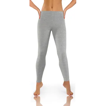 Legginsy damskie sportowe wiskoza kryjące długie jasny melanż