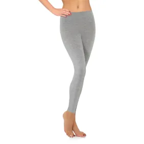 Legginsy damskie sportowe wiskoza kryjące długie jasny melanż