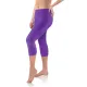 Legginsy damskie sportowe wiskoza kryjące długość 3/4 Fioletowy