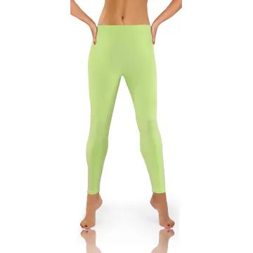 Legginsy damskie sportowe wiskoza kryjące długie pistacja