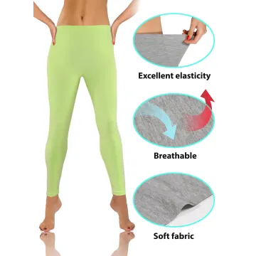Legginsy damskie sportowe wiskoza kryjące długie pistacja