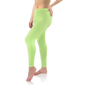 Legginsy damskie sportowe wiskoza kryjące długie pistacja