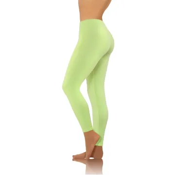 Legginsy damskie sportowe wiskoza kryjące długie pistacja
