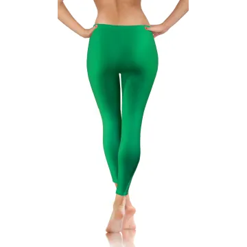 Legginsy damskie sportowe wiskoza kryjące długie zielone