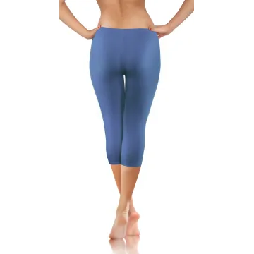 Legginsy damskie sportowe wiskoza kryjące długość 3/4 Jeans