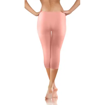 Legginsy damskie sportowe wiskoza kryjące długość 3/4 Morela