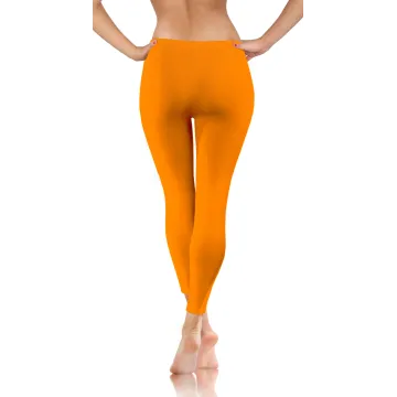 Legginsy damskie sportowe wiskoza kryjące długie mango