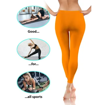 Legginsy damskie sportowe wiskoza kryjące długie mango