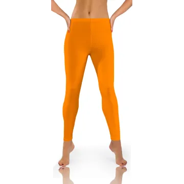 Legginsy damskie sportowe wiskoza kryjące długie mango