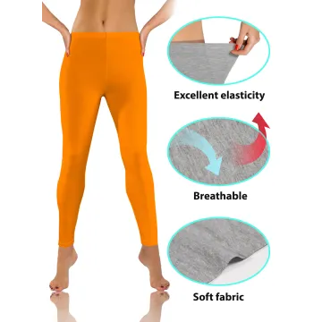 Legginsy damskie sportowe wiskoza kryjące długie mango