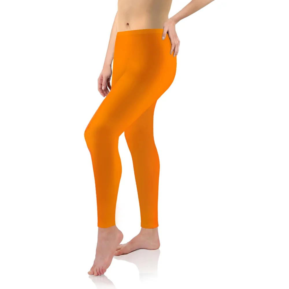 Legginsy damskie sportowe wiskoza kryjące długie mango