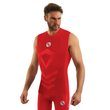 Koszulka męska Thermo Active CL38 bez rękawów czerwona